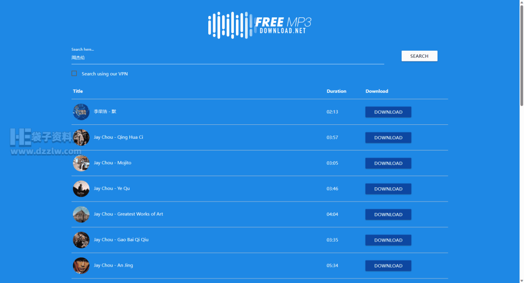 slider.kz、Free MP3 Download，两个可以免费下载无损mp3音乐资源的网站